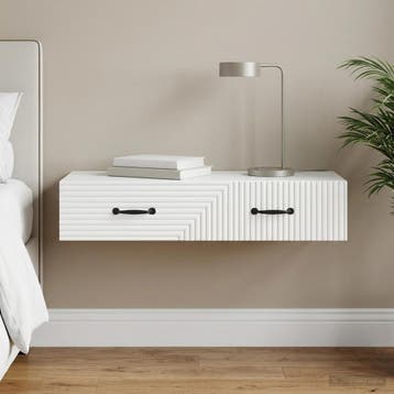 vidaXL Wandgemonteerde Zijtafel Wit 87,5 x 34,5 x 17 cm, Verzenden