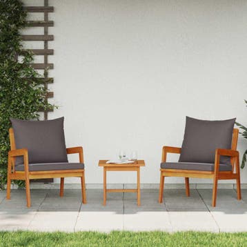 vidaXL Tuinstoel met kussen 2 Stuk Olie Natuurlijk 65 x 59,5, Verzenden, Nieuw