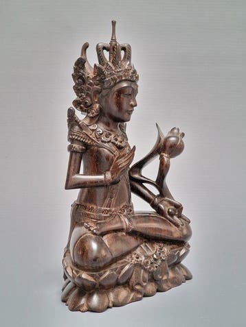 Rare Antique Pre-War Balinese Masterpiece – Seated Goddess