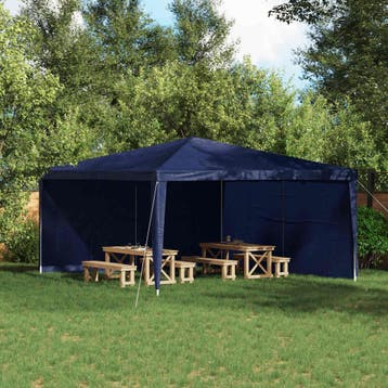 vidaXL Party Tent Zijwand 2 st 400 x 195 cm Blauw PE en, Tuin en Terras, Verzenden, Nieuw