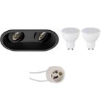 LED Spot Set 6W - Kantelbare Dimbare Inbouwspot - Mat Zwart, Verzenden, Nieuw