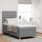 vidaXL LED Box Spring Bed met matras Lichtgrijs 80 x 200 cm, Verzenden, Nieuw