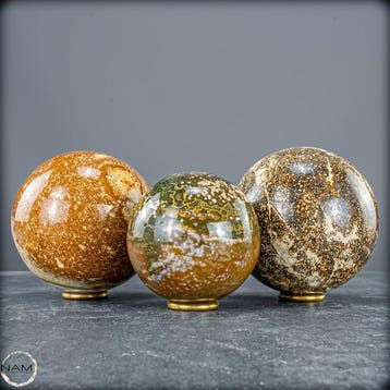 Ozeanjaspis Kugel-Set – Une œuvre dart naturelle unique,