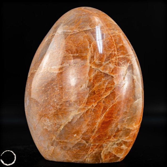 Exclusieve perzik-maansteen vrijvorm – Warmte, harmonie en, Verzamelen, Mineralen en Fossielen