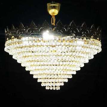 Plafondlamp - Verguld messing - Neoclassieke stijl