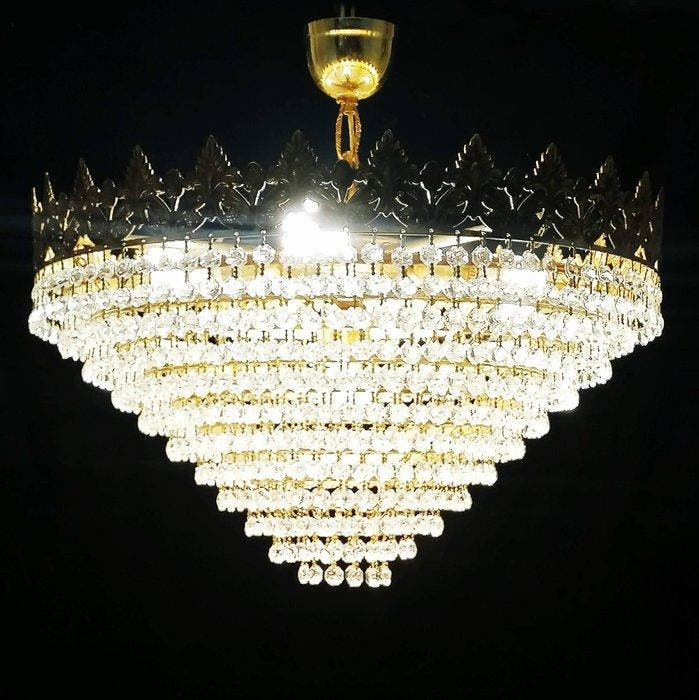 Plafondlamp - Verguld messing - Neoclassieke stijl, Antiquités & Art, Curiosités & Brocante