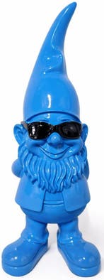 Kabouter blauw met zonnebril - 28 cm, Verzenden, Nieuw