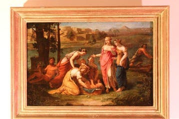 Nicolas Poussin (1594-1665), Werkplaats van - Mosè salvato