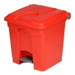 Pedaalemmer | Kunststof (Rood) | 30L | Klapdeksel | Hygiëne, Verzenden, Nieuw in verpakking
