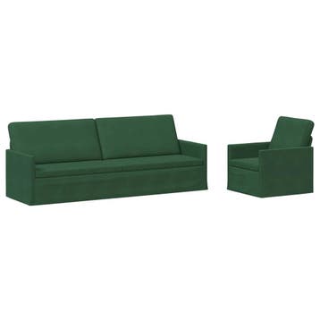 vidaXL bank / zetelstel 2 pcs Jungle Groen Corduroy stof, Verzenden