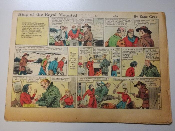 King of the Royal Mounted - 49 Krantenpaginas en strips -, Boeken, Strips | Comics