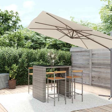 vidaXL 5-delige Tuinbarset poly rattan en massief acaciahout, Tuin en Terras, Verzenden, Nieuw