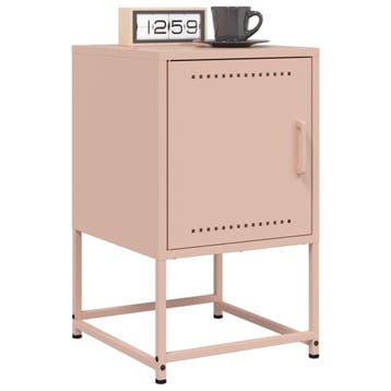vidaXL Nachtkastjes 2 st 36x39x60,5 cm staal roze, Huis en Inrichting, Verzenden, Nieuw