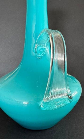 Opalino Italia - Vaas - Opaline glas - Italiaans Turkoois