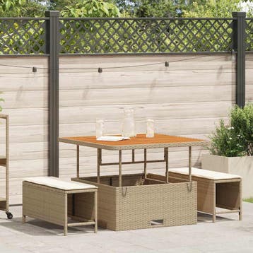 vidaXL Tuin Eettafel Set 3 st Beige poly rattan, Verzenden
