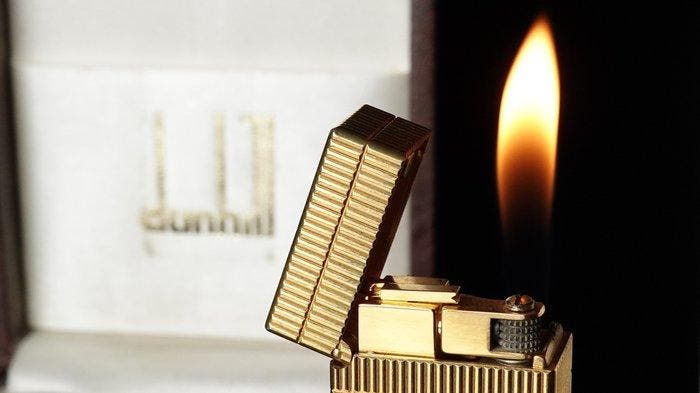 Dunill - Rare Model Pattern Rollagas Lighter - Zonder, Verzamelen, Rookartikelen, Aanstekers en Luciferdoosjes