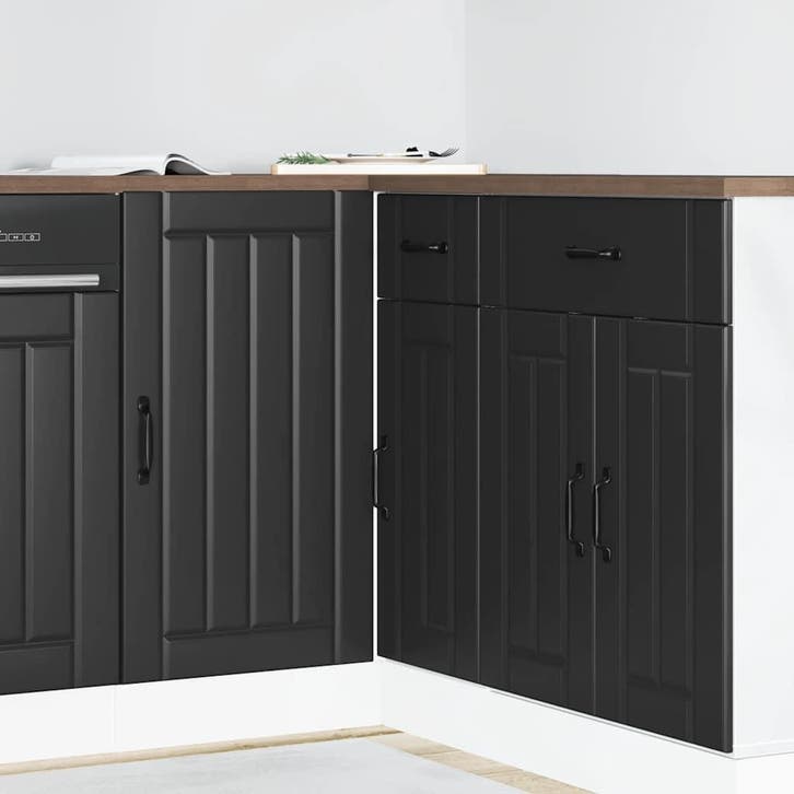 vidaXL Onderkast Lucca Zwart Bewerkt Hout, Huis en Inrichting, Kasten | Overige, Nieuw, Verzenden