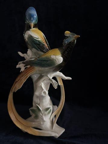Karl Ens, Volkstedt - Beeldje - Oiseaux sur branche -