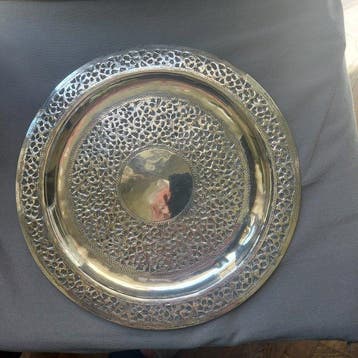 Bord - Zilver - paradeplaat, Antiek en Kunst