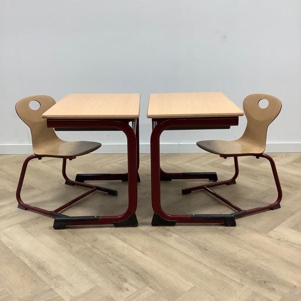 Ergoswing complete schoolset (rode stip) 5x tafel en 5x, Maison & Meubles, Chaises