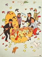 Tintin - Zalig Paasfeest - Ansichtkaart (1)-1952, Nieuw