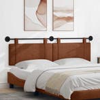 vidaXL Hangend hoofdbord Met LED-verlichting Bruin Antiek PU, Verzenden, Nieuw