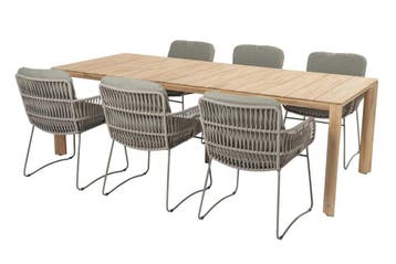 4 Seasons Outdoor Murcia tuinset olijfgroen met teakhouten, Nieuw