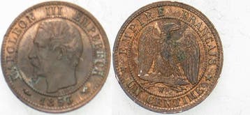 1 Centimes 1853 W Lille Frankreich Napoleon Iii 1852-1870, Verzenden, België