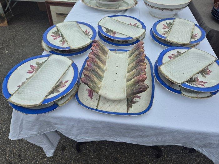 Dienblad (11) - Porselein, Keramiek - Oud aspergeservies, Antiquités & Art, Antiquités | Meubles | Tables