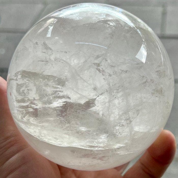 Good Quality AAA rock crystal sphere Kristal - Hoogte: 10.3, Verzamelen, Mineralen en Fossielen