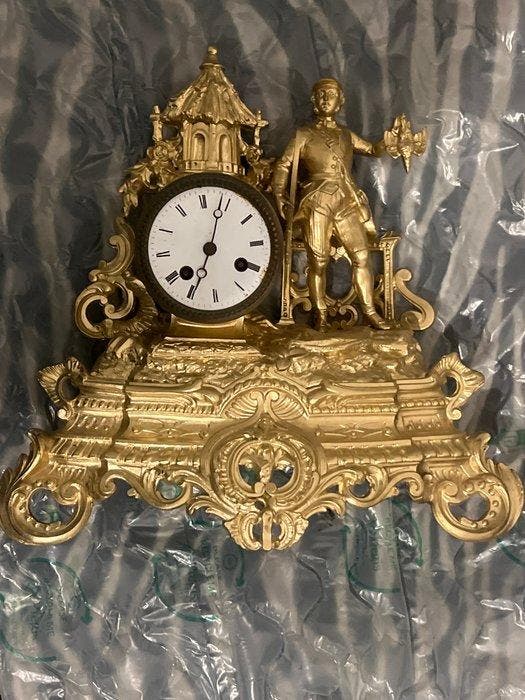 Figurale pendule - altro - Zinklegering, Messing - 1850-1900, Antiek en Kunst, Antiek | Klokken