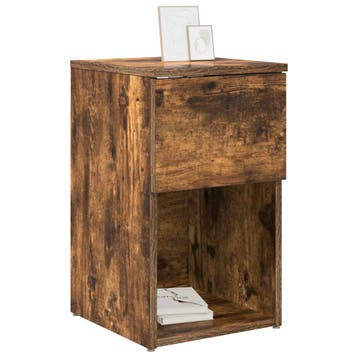 vidaXL Bedkast 2 st Gerookt eiken 29 x 31,5 x 49 cm Bewerkt, Verzenden, Nieuw