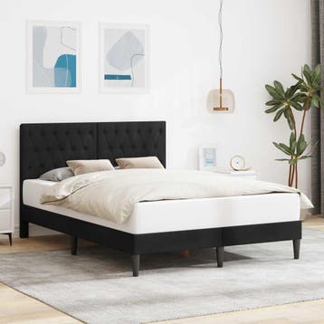 vidaXL Bedframe met hoofdeinde Zwart 140 x 190 cm Fluweel, Huis en Inrichting, Verzenden, Nieuw