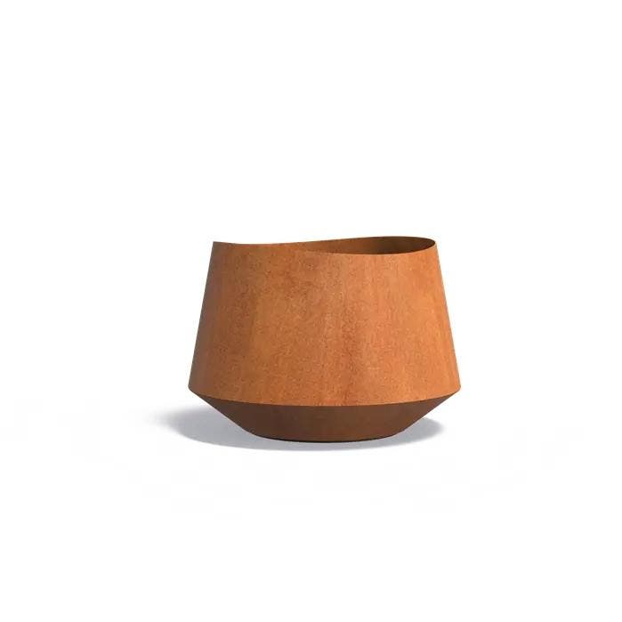 Cortenstaal bloempot Velis Ø100x70cm - Met bodem, Tuin en Terras, Bloembakken en Plantenbakken, 60 cm of meer, 100 cm of meer