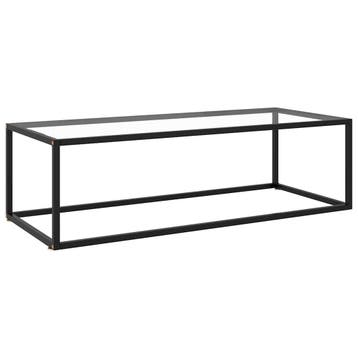 vidaXL Salontafel met gehard glas 120x60x35 cm zwart, Huis en Inrichting, Tafels | Salontafels, Verzenden, Nieuw