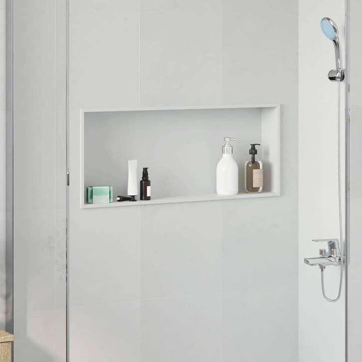 vidaXL Douche Niche Wit 75 x 30 x 9,5 cm Roestvrij staal, Bricolage & Construction, Sanitaire, Envoi