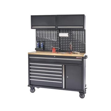 Verrijdbare werkbank met lades, gereedschapsbord,, Ophalen of Verzenden, Nieuw