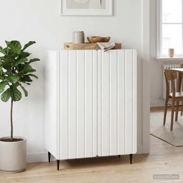 vidaXL Dressoir Wit 66 x 34,5 x 92 cm Bewerkt hout, Verzenden, Nieuw