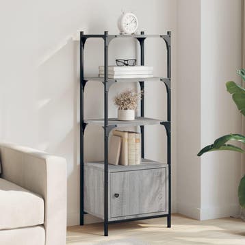 vidaXL Boekenkast 3-laags 41x30x109,5 cm bewerkt hout grijs, Verzenden