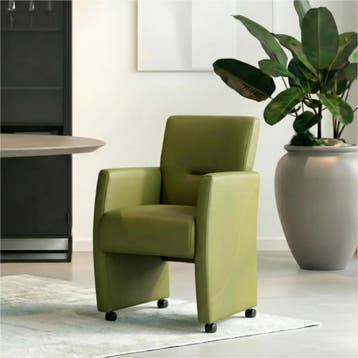 Leren eetkamerstoel Pleasure - Toledo Apple Green (groen) -, Huis en Inrichting, Eigentijds, Modern, Overige kleuren, Nieuw, Leer