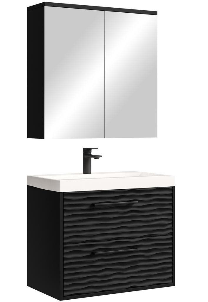 Badkamermeubel Etna 60cm mat zwart Badmeubel met spiegelkast, Huis en Inrichting, Badkamer | Badkamermeubels, Nieuw, Verzenden
