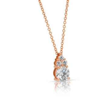 Collier avec pendentif - 18 carats Or rose - 0.84ct. tw.