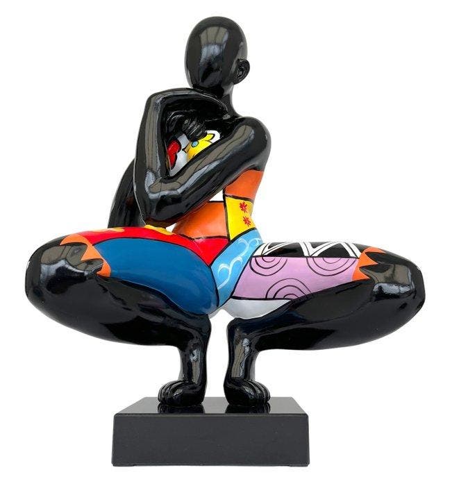 Beeldje - Pop art lady - Steen, Glasvezel, Antiquités & Art, Curiosités & Brocante