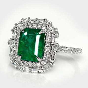 Zonder minimumprijs - Ring - 14 karaat Witgoud, IGI 2,57 ct, Nieuw