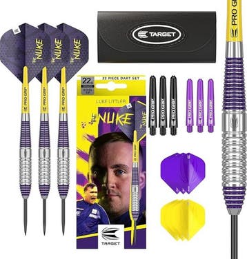 Luke Littler The Nuke Brass Darts - 22 gram (Dart Pijlen), Ophalen of Verzenden, Nieuw, Pijlen