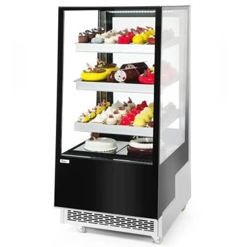 Koelvitrine | 300L | RVS/Zwart | 0°C/+6°C | Geforceerd | 4, Verzenden, Nieuw in verpakking