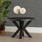 Salontafel Mangohout Rond Tara 70 Zwart, Maison & Meubles, Verzenden