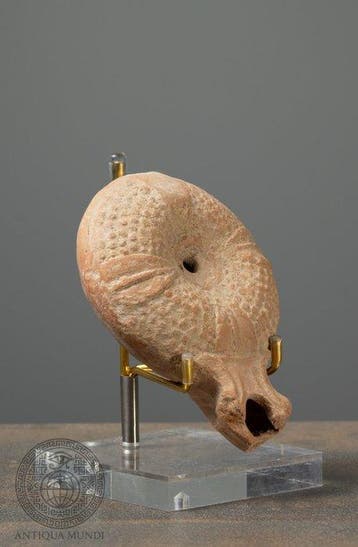 Oud-Romeins Terracotta Nabataeïsche olielamp met radiaal