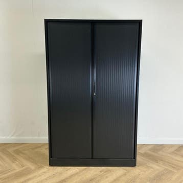 Ahrend roldeurkast 2 legborden en 4 uittrekframes + sleutel, Huis en Inrichting, Gebruikt