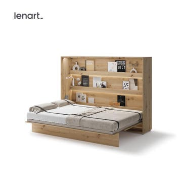 Lenart Bed Concept Horizontaal Opklapbed 140x200 - Eikenkleu, Nieuw